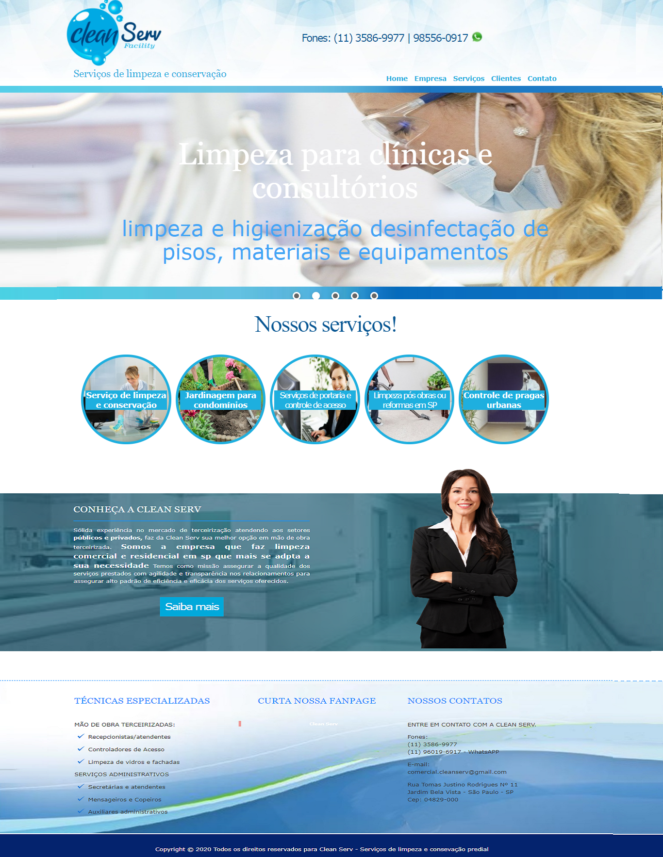 Layout simples para empresa de facility service Modelo template