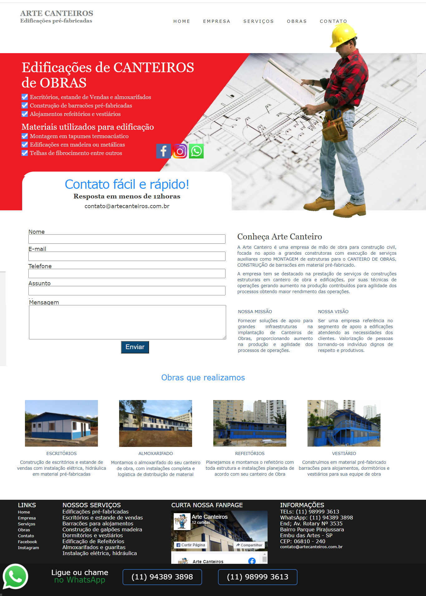 Modelo de site pronto para empresa de construo civil e pedreiro